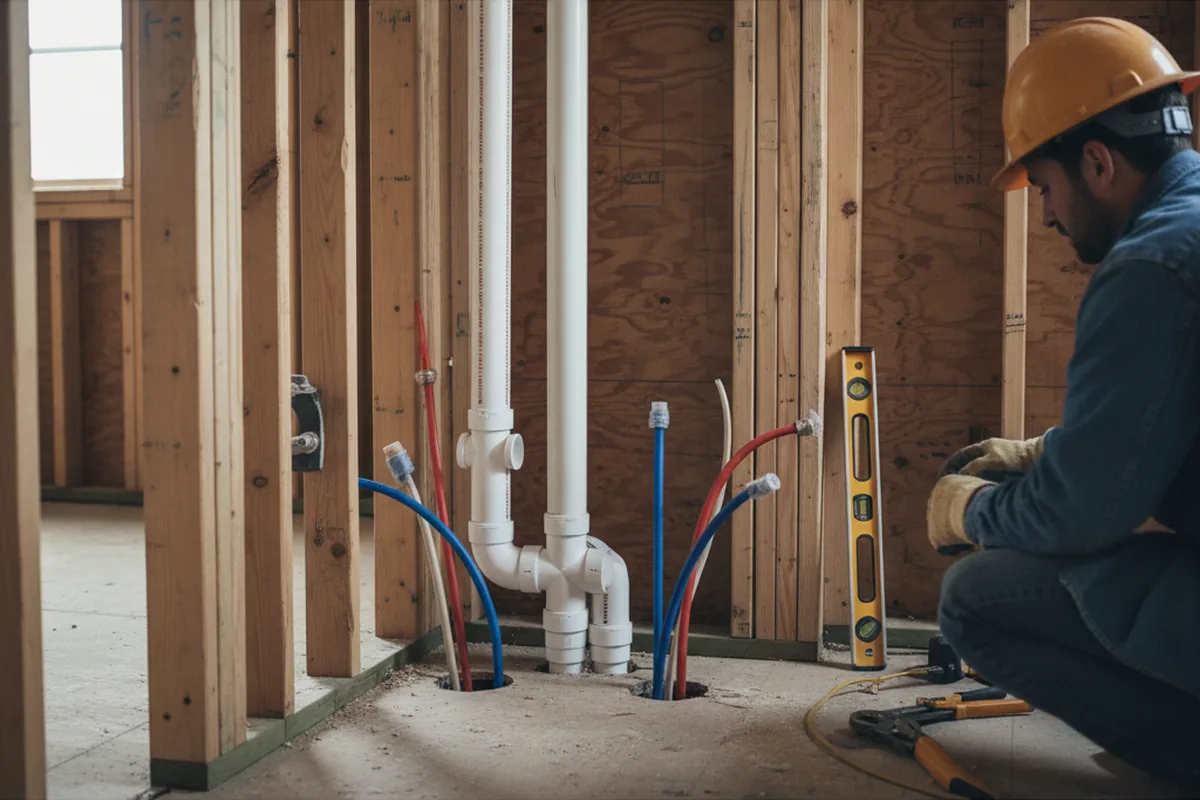 Drain and supply rough-in during Garbage Disposal Repair in Ava